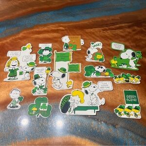 Vintage Peanuts Charlie Brown Snoopy St. Patrick’s Day wall decorations bundle